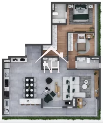 Imagem apartamento de 120m c/ 2 suítes, terraço gourmet, 1 vaga, piscinas, bicicletário, lavanderia, pet place, fitness, bar, espaço gourmet, delivery space