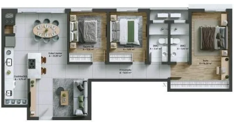 Imagem Apartamento 3 Dormitórios para venda em Biguaçu - SC