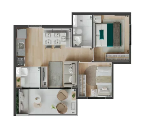 Imagem Apartamento com 2 Quartos à Venda, 61 m² em Vila Olímpia - São Paulo