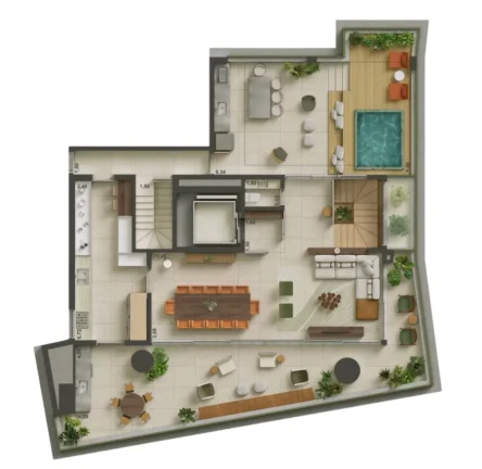 Imagem Apartamento Garden com 323m2, 4 suítes e 4 vagas, à venda em São Paulo, Brooklin