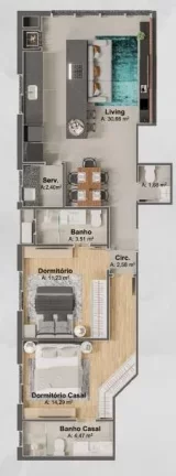 Imagem Apartamento com 2 Quartos à Venda, 105 m² em Centro - Porto Belo