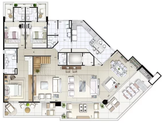 Imagem Apartamento com 4 quartos a venda em Centro de São Bernardo do Campo SP, apartamento 4 dormitórios em São Bernardo do Campo SP, apartamento construção