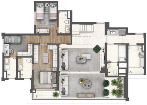 Imagem Apartamento Duplex para Venda em São Paulo, Ipiranga, 3 suítes, 5 banheiros, 3 vagas