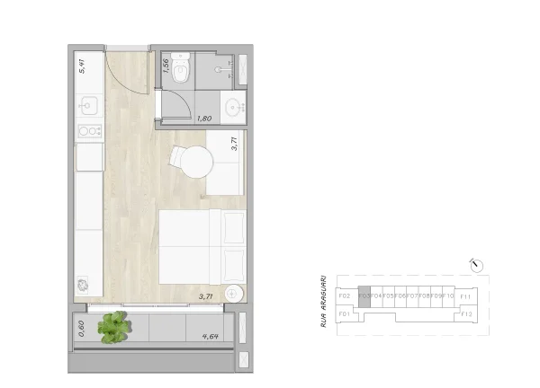 Imagem ÚLTIMAS UNIDADES 38m2: Mobiliado e Perto do INSPER! 2. Investimento Chave na Mão: 1 Dorm. Mobiliado