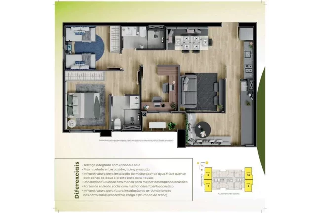 Imagem APARTAMENTO NOVO 3 Dorm. Entrada Reduzida pra Realização do Seu Sonho!!!