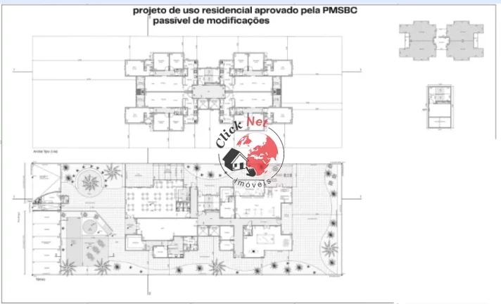 Imagem Terreno com 2.203m2 ,com projeto aprovado ,para 2 torres , 112 Aptos de 75m2 ,Bairro Centro de São bernardo campo