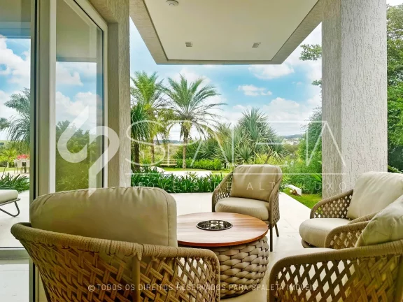 Imagem Casa de campo moderna, acabamento de alto nível, 5 suítes e vista para o lago à venda no Residencial Fazenda Alvorada em Porto Feliz