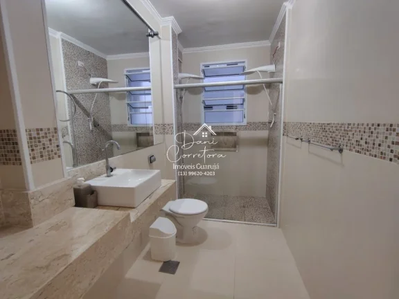 Imagem Apartamento frente mar com linda vista lateral de 2 Quartos em Pitangueiras, Guarujá-SP: 2 Salas, 2 Banheiros, 1 Vaga de Garagem, 75m².