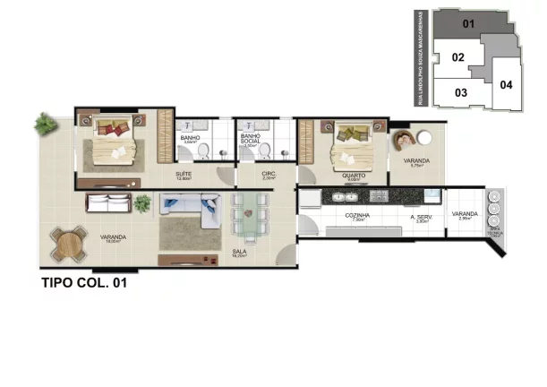 Imagem Apartamento Alto Padrão, 02 Quartos, 01 Suite, Area de Lazer Completa, Centro, Guarapari - ES