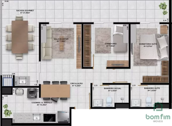 Imagem Lançamento Apto 2 quarto(s), em Passo De Torres/RS, entrega em 2024 - AP2444
