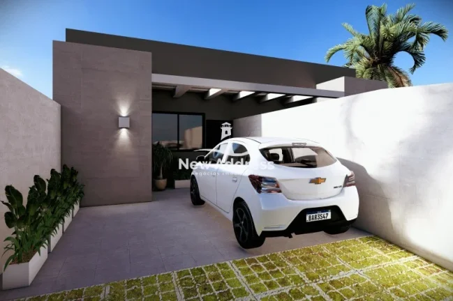 Casa nova com 2 quartos, suíte e ambiente integrado, em construção com entrega prevista para março