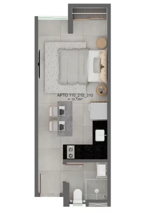 Imagem Studio com 1 dormitório à venda, 22 m² por R$ 251.249,60 - Intermares - Cabedelo/PB
