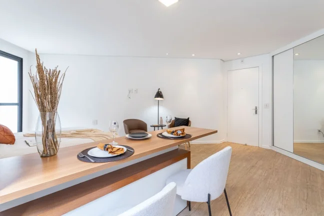 Imagem Apartamento 30M², 1Q, 1 Banheiro, 1 Vaga, Piscina, Academia, Churrasqueira, Salão de Festas.