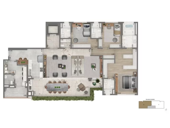 Imagem Imperdível: Apartamento de luxo na Vila Mariana, São Paulo-SP - 4 quartos, 4 suítes, 5 banheiros, 3 vagas - Condomínio Portrait design by Cyrela.