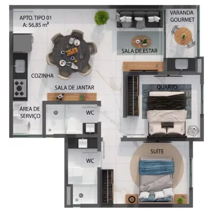 Imagem Apartamento à venda, 56 m² por R$ 405.584,00 - Jardim São Paulo - João Pessoa/PB