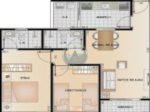 Imperdível! Apto à venda em Taubaté-SP, bairro Monção: 2 quartos, 1 suíte, 1 sala, 2 banheiros, 2 vagas, 58m².