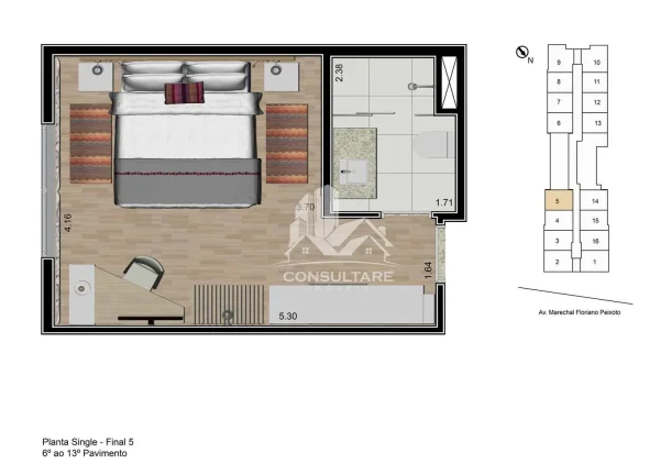 Imagem Flat com 1 dorm, Pompéia, Santos - R$ 336 mil, Cod: 25207 CPS