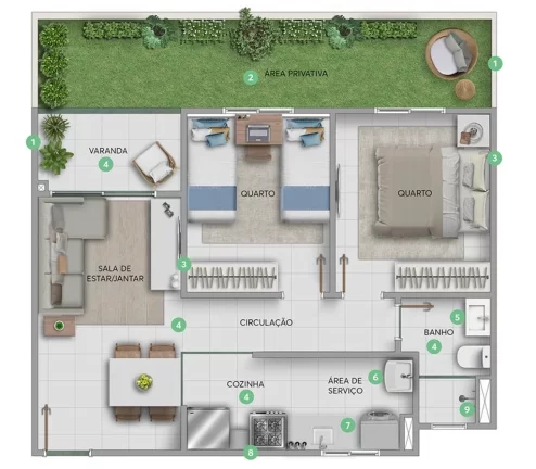Imagem Bálsamo - Fase 3 - Apartamento à venda no bairro Campo Grande - Rio de Janeiro/RJ