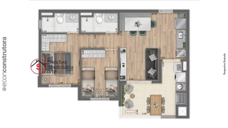Imagem APARTAMENTO NA VILA PRUDENTE A 350 METROS DO METRÔ. 2 OU 3 DORMITÓRIOS. PLANTAS DE 44 A 67 METROS. VAGA DE GARAGEM E VARANDA GOURMET.