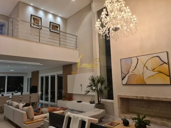 Imagem Sobrado 05 suítes com piscina em condomínio fechado mobiliado e decorado