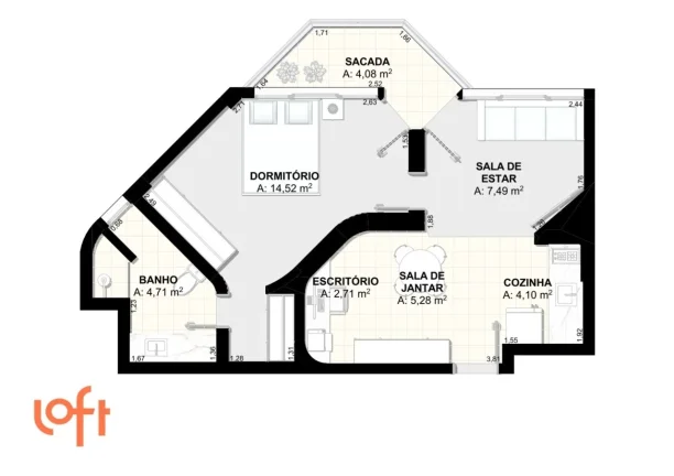 Imagem Apartamento Brooklin - 48M², 1 Dorm, 1 Suíte, 1 Vaga Demarcada, Academia, Piscina.