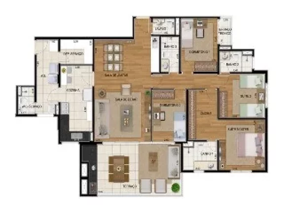 Imagem Apartamento de luxo à venda na Vila Gilda, Santo André-SP, 3 quartos, 3 suítes, 4 banheiros, 2 vagas, 126m² - Condomínio Royale Mérit.