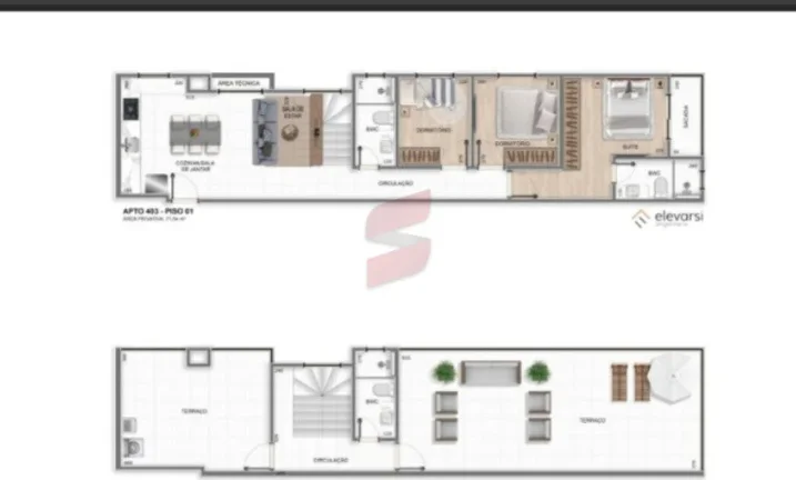 Imagem APARTAMENTO à venda com 86.47m² por R$ 895.000,00 no bairro Centro - PINHAIS / PR