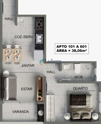 Imagem Apto - 2 Quartos - 1 Suíte - 54,90 m² - Bessa, João Pessoa/PB