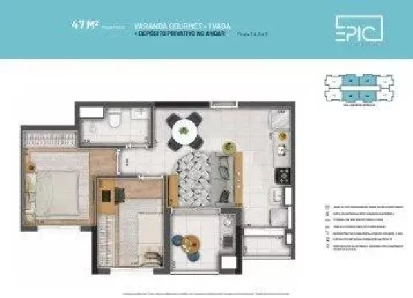 Imagem Apartamento à venda em Osasco, Presidente Altino, com 2 quartos, 47m2