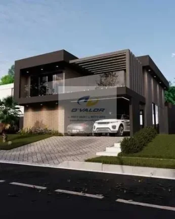 Imagem Vendo casa, em condomínio fechado, com 274,20m², 3 suítes, escritório, cozinha c/ ilha integrada e 4 vagas