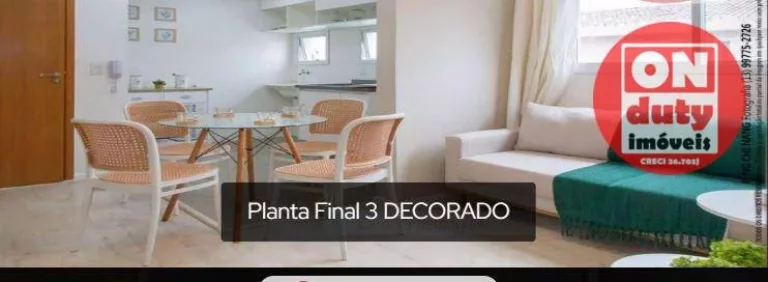 Imagem Apartamento novo mobiliado com 2 dormitórios à venda, 39 m² por R$ 385.000 - Estuário - Santos/SP
