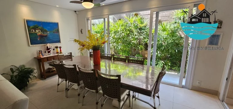 Imagem Casa em condomínio pé na areia - Temporada, com 5 suítes, 1 térrea, serviço de praia, acomodação para 14 pessoas, 4 vagas | Juquehy Imobiliária
