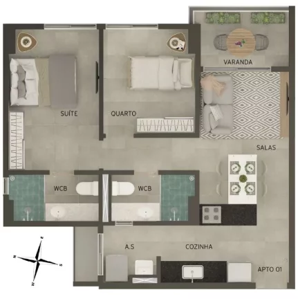 Imagem Apartamento com 2 dormitórios à venda, 56 m² por R$ 358.542,44 - Bancários - João Pessoa/PB Imagem Apartamento com 2 dormitórios à venda, 56 m² por R$ 358.542,44 - Bancários - João Pessoa/PB
