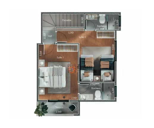 Imagem Sobrado com 2 suítes à venda, 86 m² por R$ 380.000 - Vila Atlântica - Mongaguá/SP