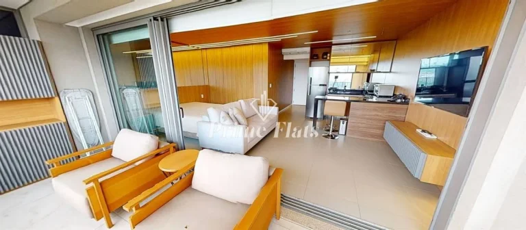 Imagem Flat disponível para locação no VHouse Faria Lima, com 46m², 1 dormitório e 1 vaga