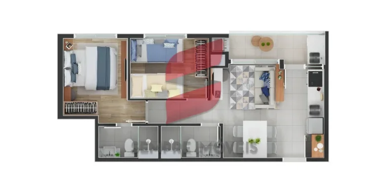 Imagem APARTAMENTO com 2 dormitórios à venda por R$ 423.341,64 no bairro Capão Raso - CURITIBA / PR