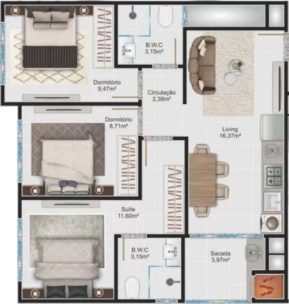 Imagem Apartamento com 2 Quartos à Venda, 70 m² em Morretes - Itapema