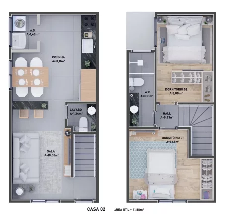 Imagem Sobrado de Condomínio com 2 dorms, Caiçara, Praia Grande - R$ 275 mil, Cod: 2254