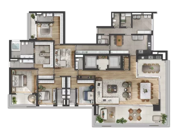 Imagem Venda de Luxo: Apartamento de 4 suítes em Alphagran Alphaville, Barueri-SP, 420m², 6 vagas. Condomínio Florà.