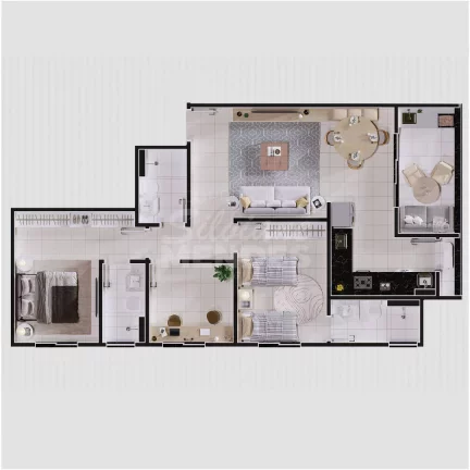 Imagem Apartamento de 77 m² com 2 suítes, home office e 2 vagas - Sorocaba/SP