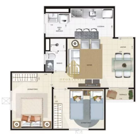 Imagem Apartamento com 2 dormitórios à venda, 52 m² por R$ 212.000,00 - Ipiranga - Ribeirão Preto/SP