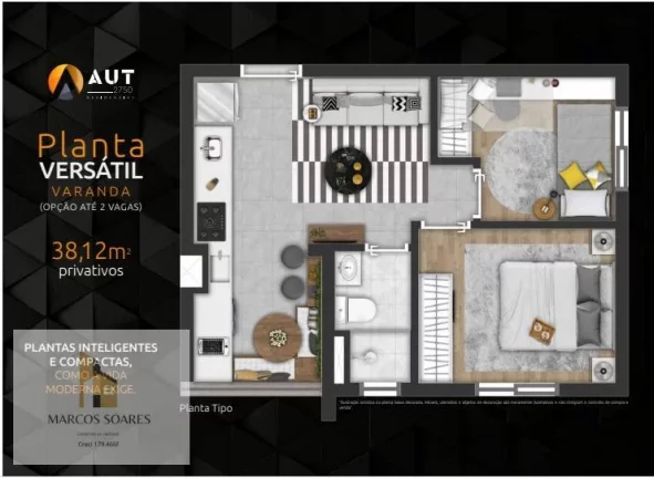 Imagem Apartamento à venda em Osasco, Centro, com 1 quarto, 38m2