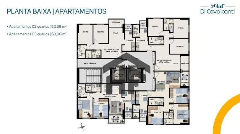 Imagem Apartamento de 63,90m² à venda, com 3 quartos, localizado na Madalena, Recife - Pernambuco.