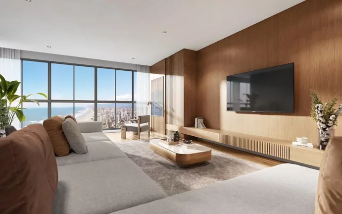 Imagem Apartamento na Planta para Venda em Praia Grande, Guilhermina, 3 dormitórios, 3 suítes, 4 banheiros, 3 vagas