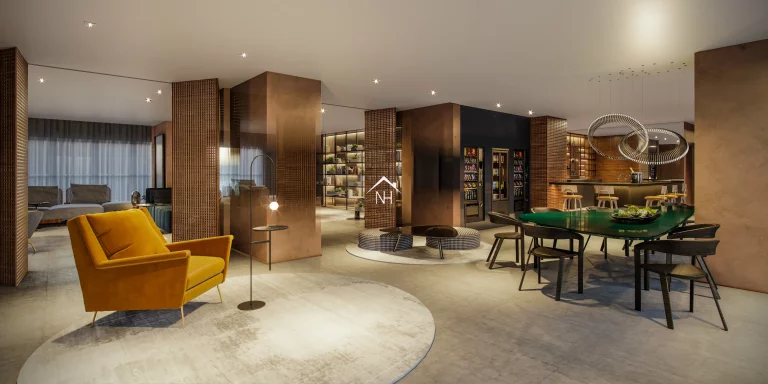 Imagem Studio de 25m² com Dormitório, Varanda, Terraço Externo com Horta, Salão de Festas, Piscina com Spa, Deck Molhado, Fitness, Churrasqueira, Espaço Zen