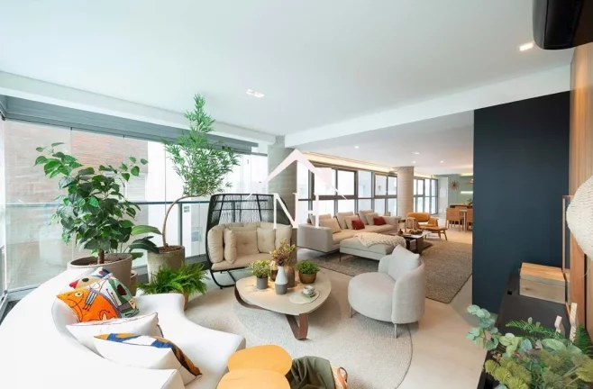 Imagem apartamento de 145m com hall privativo, 3 suítes, terraço gourmet, 2 vagas, Academia, Espaço gourmet, salão de festas, brinquedoteca, Piscina, Sauna