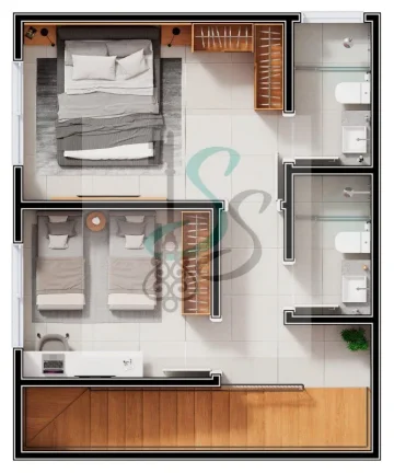 Imagem Casa de Condomínio com 2 Quartos e 3 banheiros à Venda, 63 m² por R$ 300.000