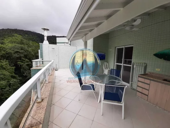 Imagem Conheça essa incrível cobertura à venda em Ubatuba-SP, bairro Praia Grande: 3 quartos, 3 suítes, 1 sala, 4 banheiros, 3 vagas de garagem, 132m².