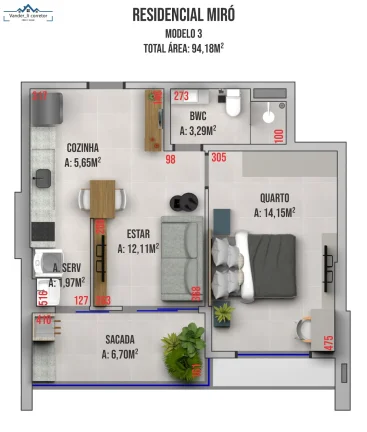 Imagem APARTAMENTO COM 1 DORMIT. P/ VENDA NO RESID. MIRô, CENTRO DE FOZ DO IGUAÇU -PR