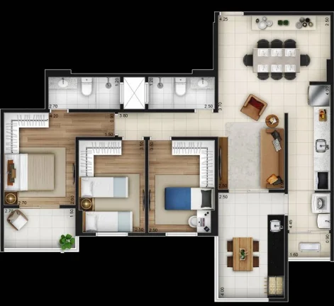 Imagem APARTAMENTO COM 95.1 m² - FORTE - PRAIA GRANDE SP